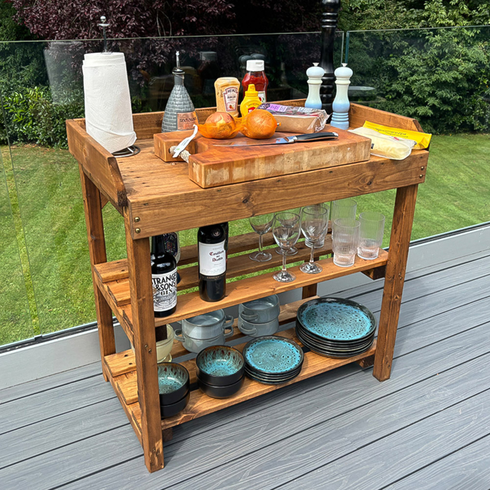 Charles Taylor Deluxe Davenport 3 Shelf Large Utility BBQ Table Image 6