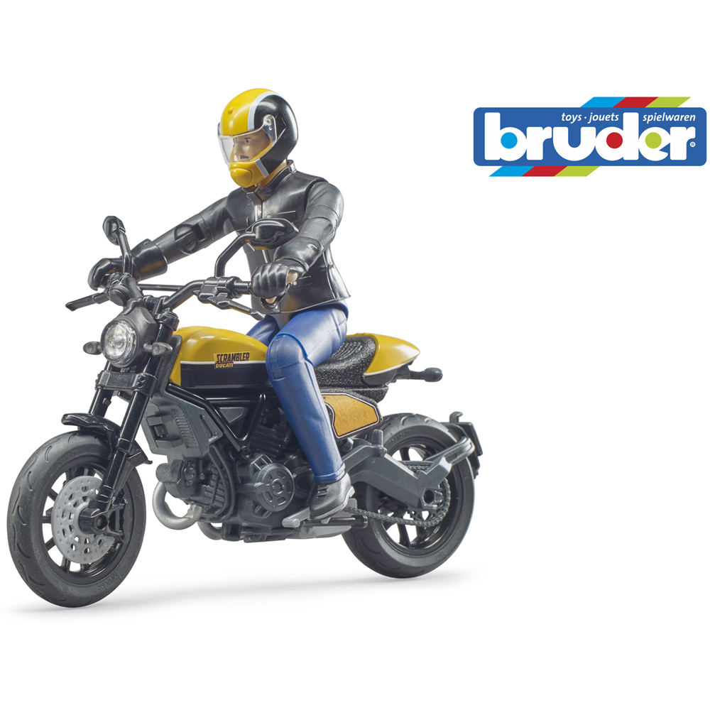 Bruder Bworld Ducati Scrambler Full Throttle Bike with Driver Figure Image 5