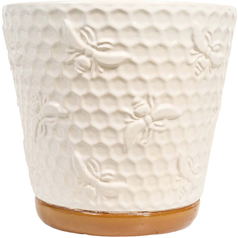 Stacking Bee Plant Pot White Image 2