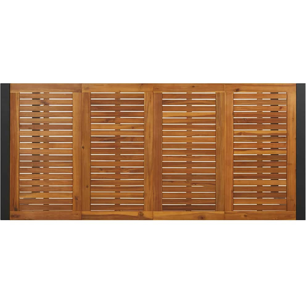 vidaXL Brown and Black Solid Wood Acacia Garden Table 200cm Image 5