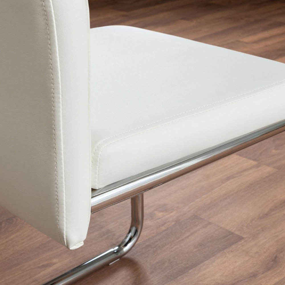 Furniturebox Arona Fortana 6 Seater Round Dining Set White and Chrome Image 8