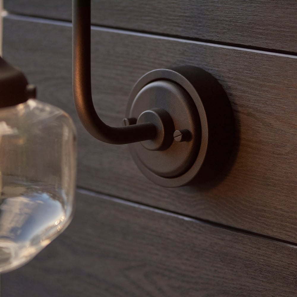 Merano Monza Matt Black Clear Glass Outdoor Dome Wall Lamp Image 5