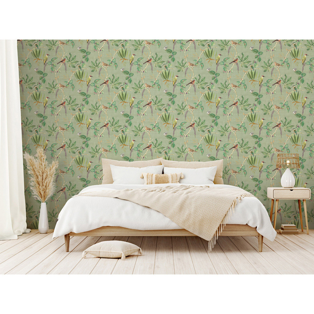 Esselle Home Hill Top Garden Sage Green Wallpaper Image 6