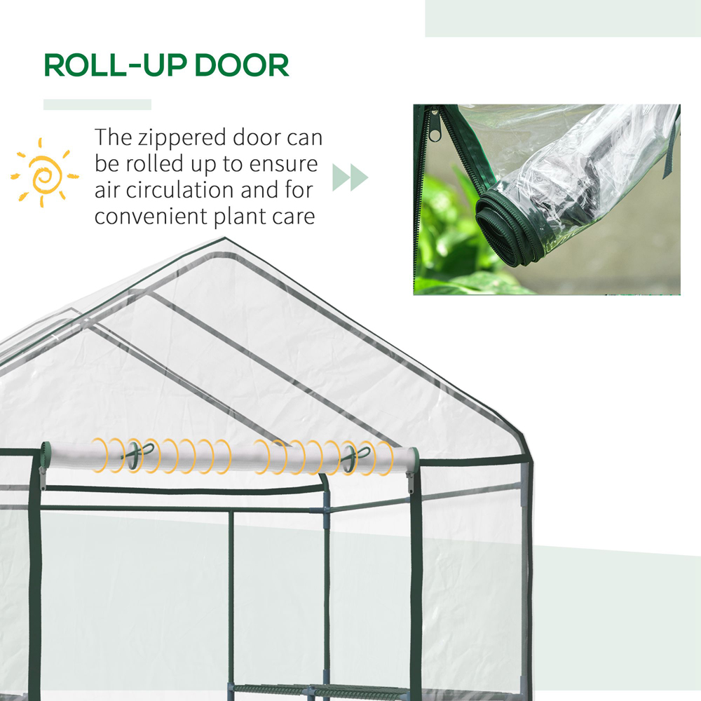 Outsunny Steel 4.7 x 4.7ft Walk In Greenhouse Image 6
