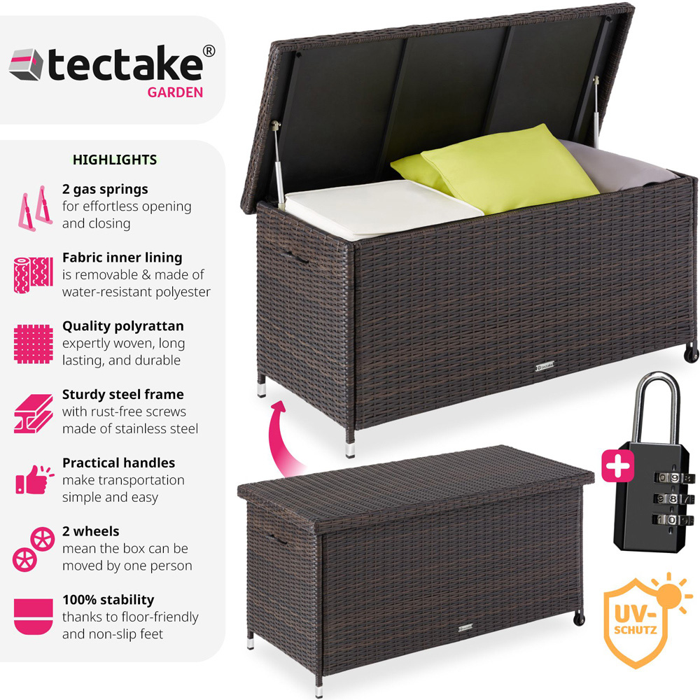 tectake Kiruna 270L Brown Rattan Storage Box Image 3