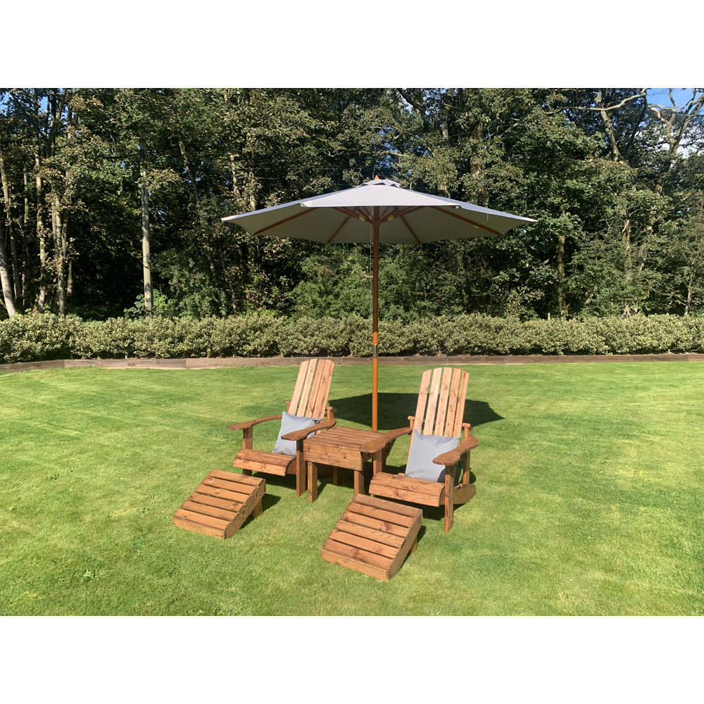 Charles Taylor Aidendack 2 Seater Companion Seat with Grey Cushions Image 3