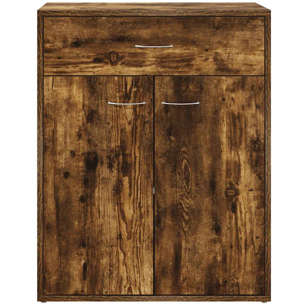 vidaXL 2 Door Single Drawer Smoked Oak Sideboard Image 5