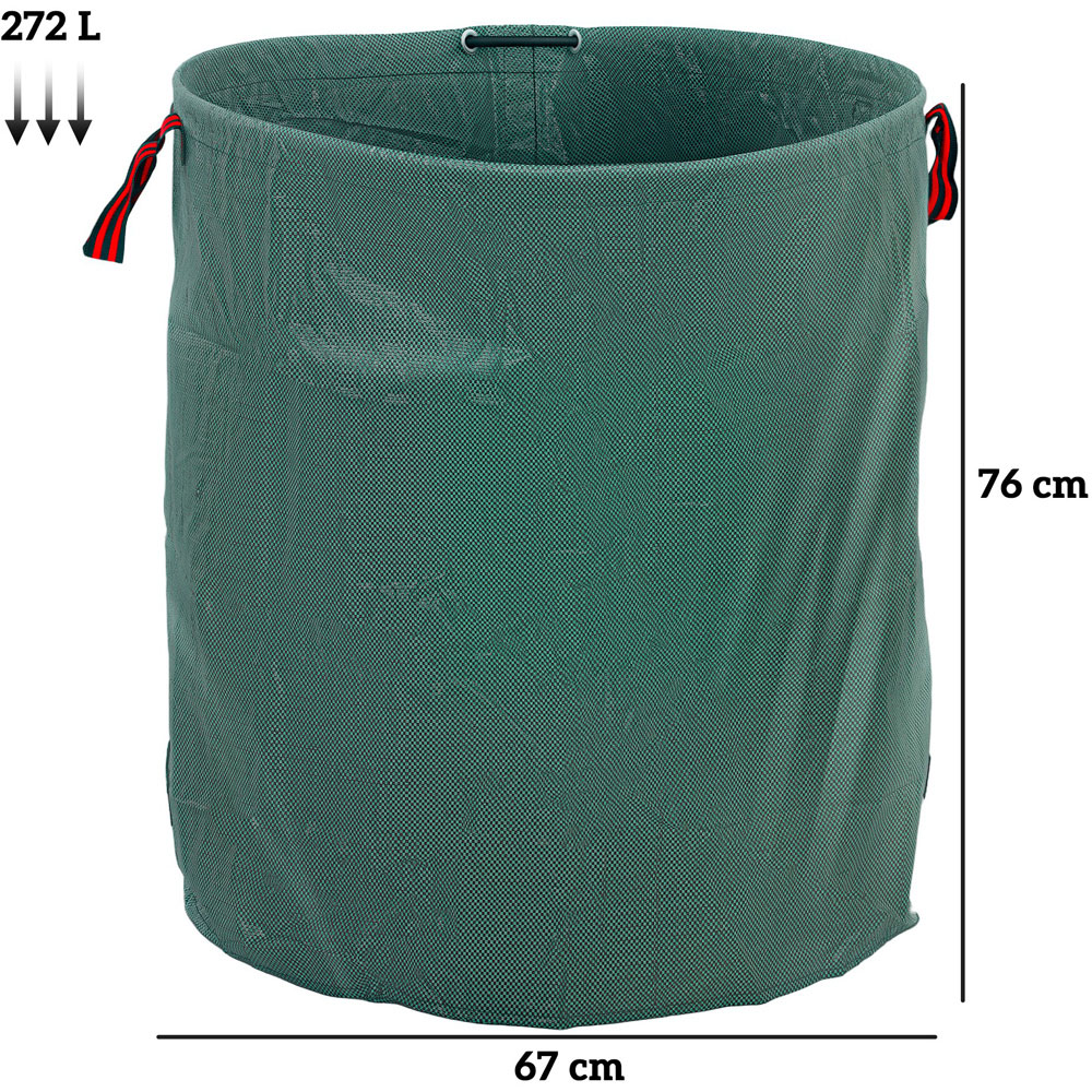 Outsunny Green Heavy Duty Garden Waste Bag 272L 3 Pack Image 7