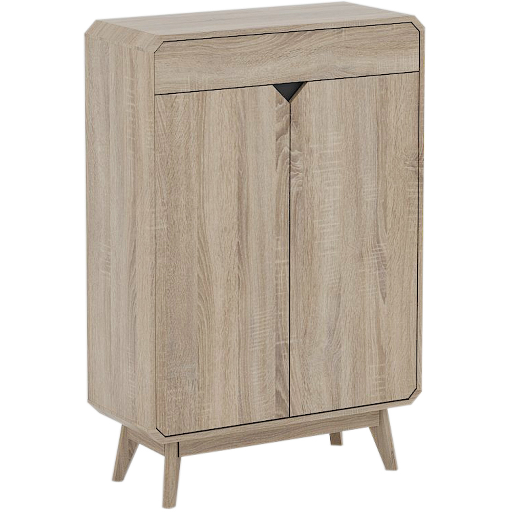 Kudl BR15 Single Drawer 4 Shelf Light Oak Shoe Cupboard Image 2
