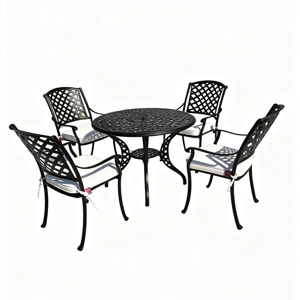Vera 4 Seater Cast Aluminium Dining Set Image 8