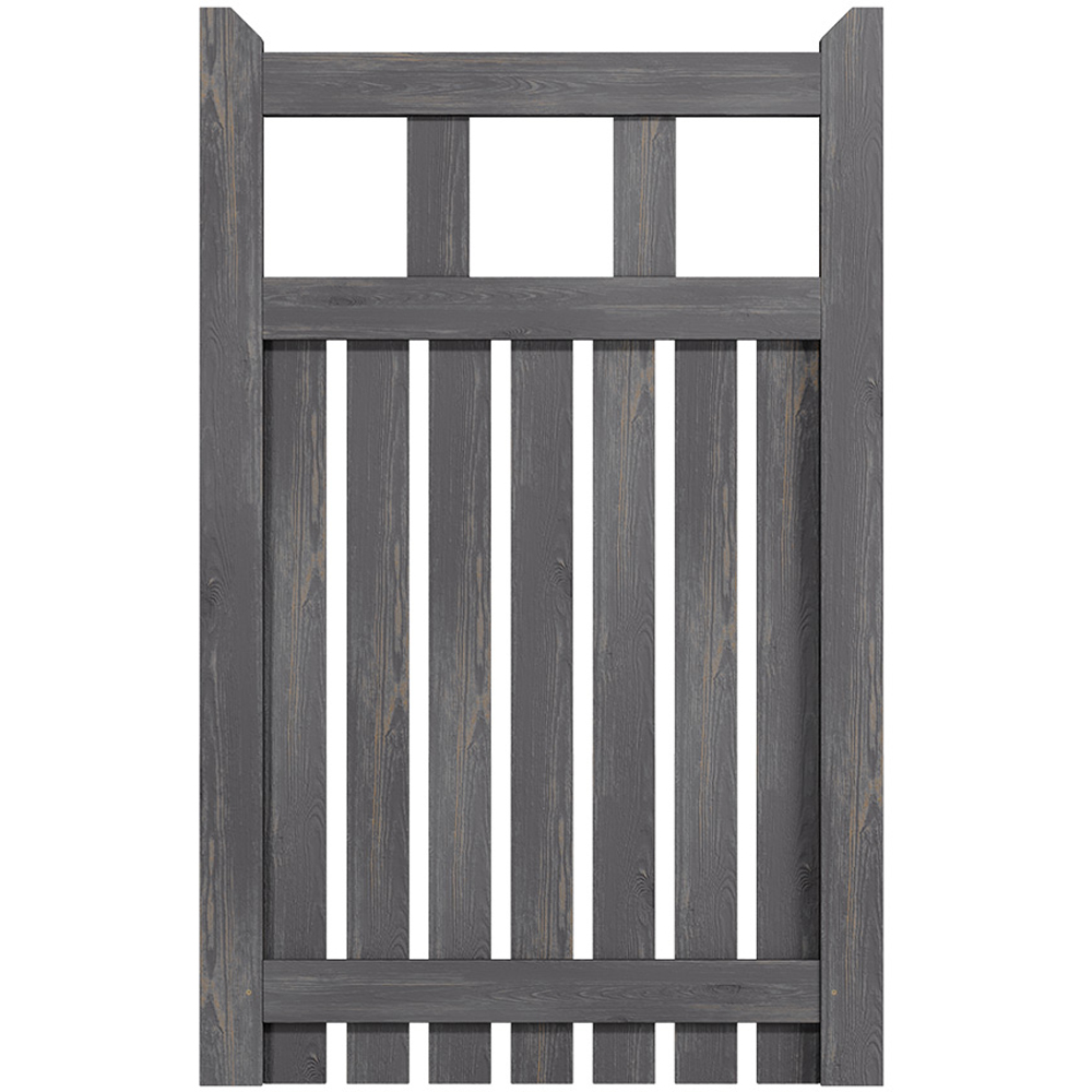 Living and Home Grey Wooden Garden Fence Door 76 x 120cm Image 1