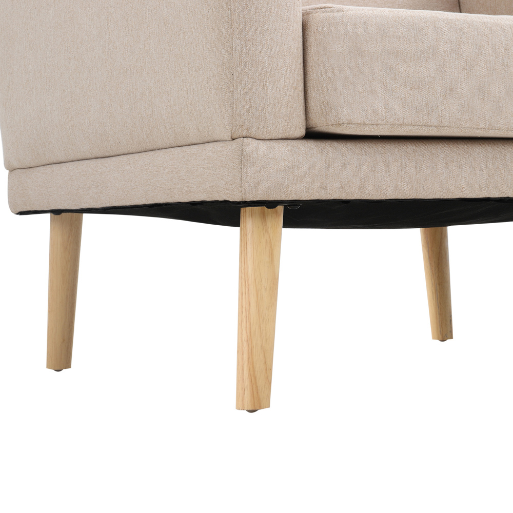 Living and Home Beige Upholstered Armchair Image 7