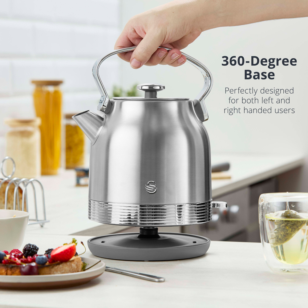 Swan Retro Revive Silver Rapid Boil 1.7L Traditional Kettle Image 6