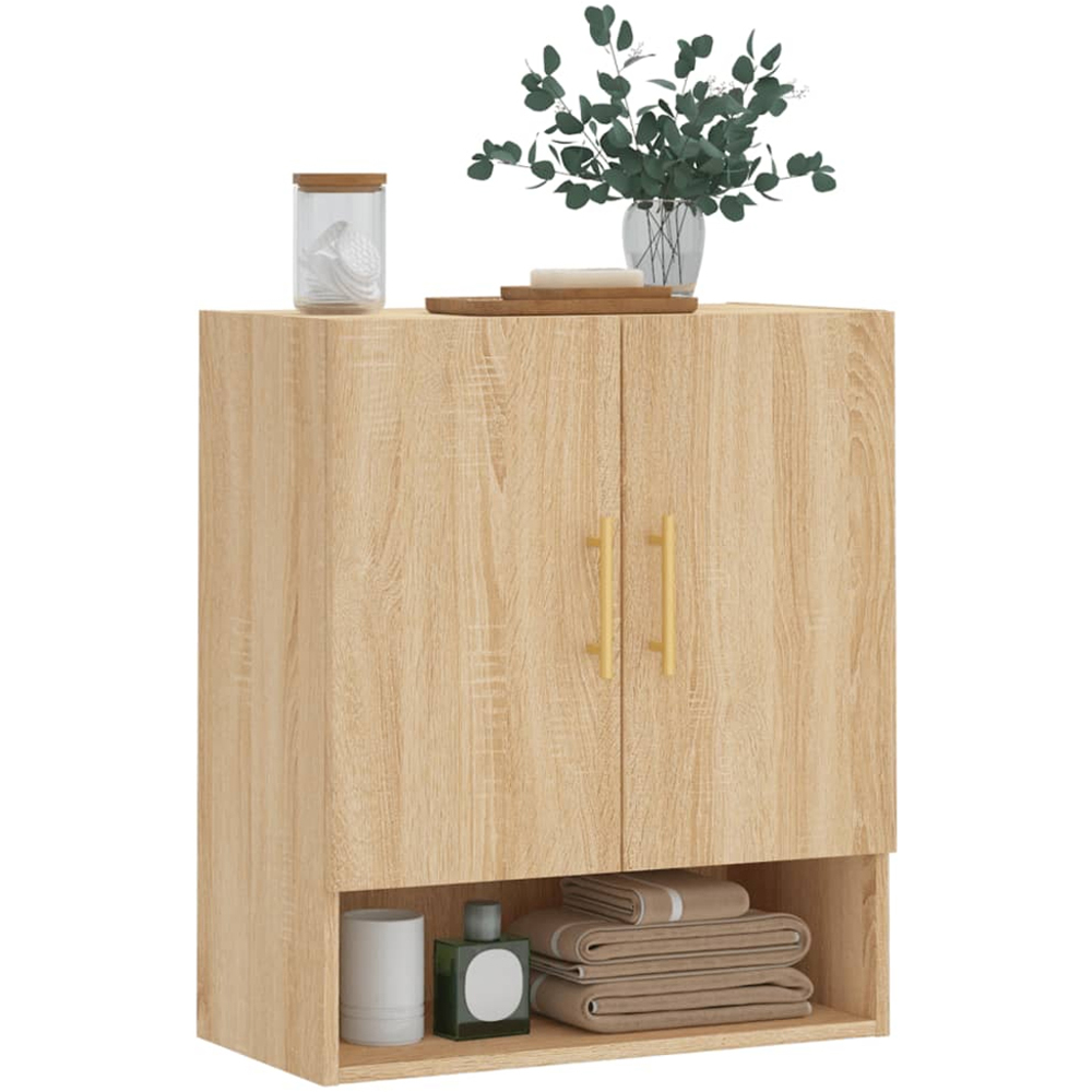 vidaXL 2 Door Single Shelf Sonoma Oak Wall Cabinet Image 3