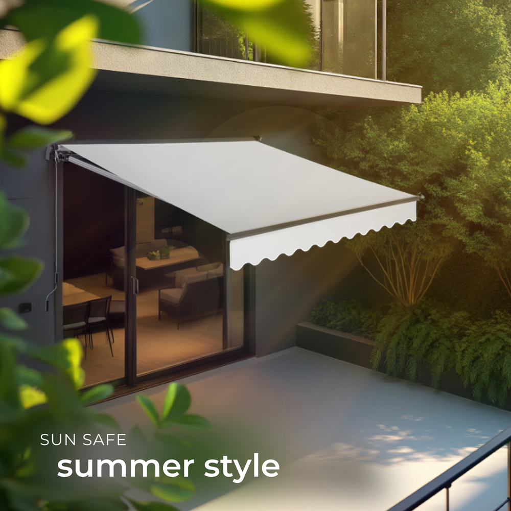 tectake Ornella Light Grey Retractable Awning 2.5 x 2m Image 7