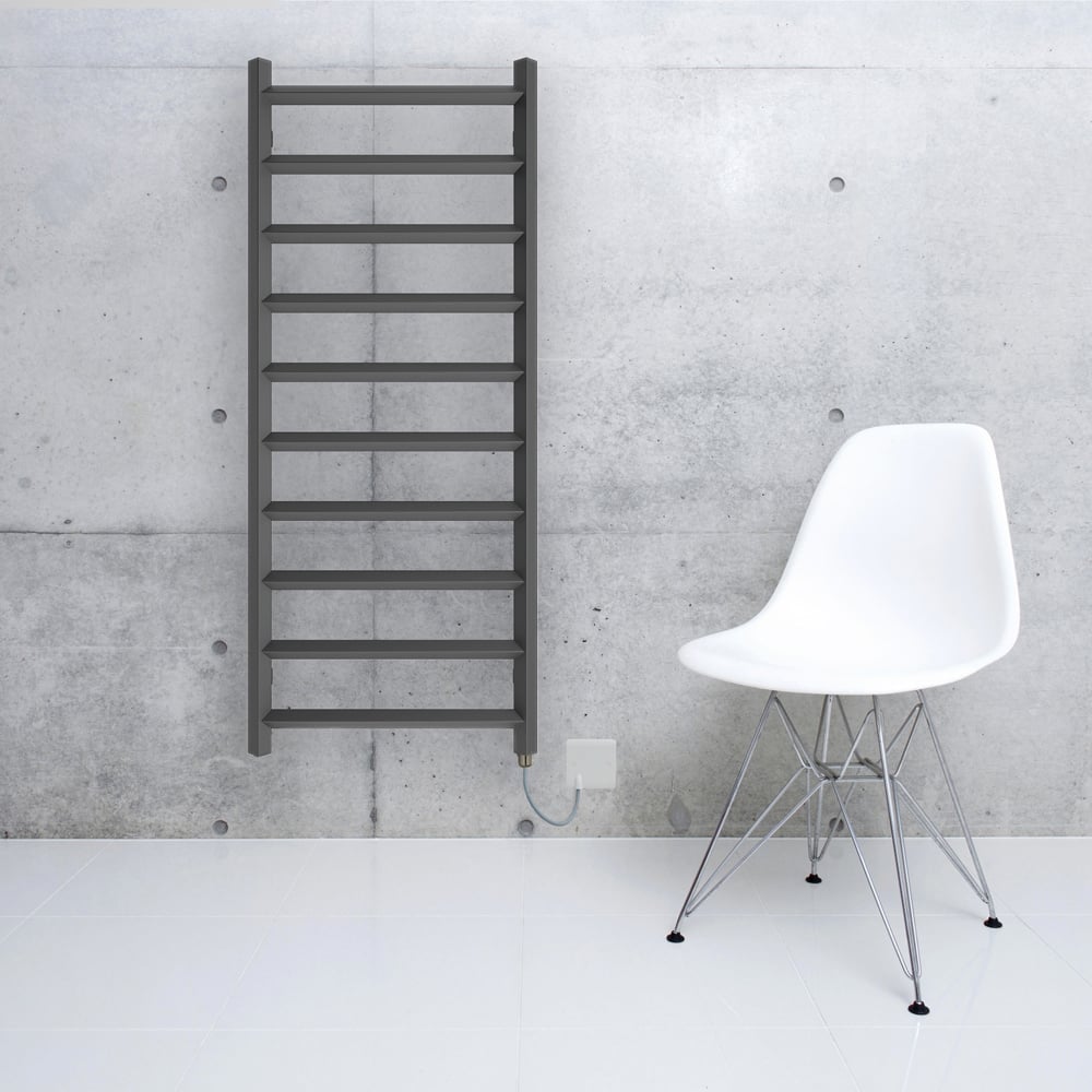 Terma Crystal Modern Grey Electric Towel Rail 1200 x 500mm Image 5