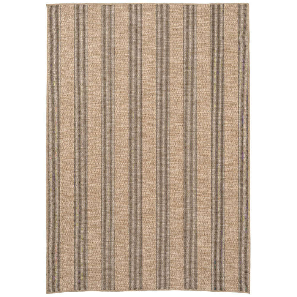 Kukoon Leni Neutral and Black Flat Striped Rug 200 x 290cm Image 2