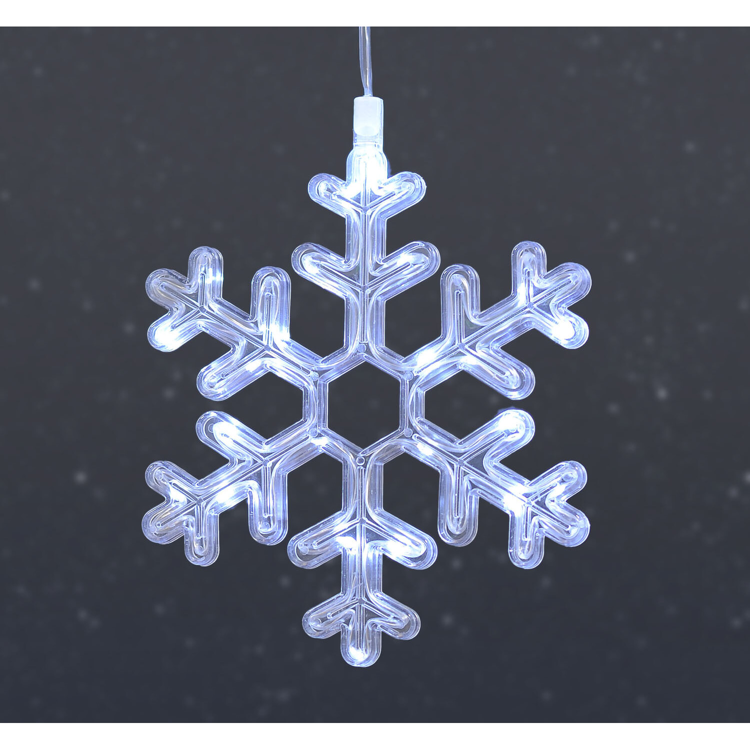 124 LED Snowflake Curtain Light - Clear Image 3