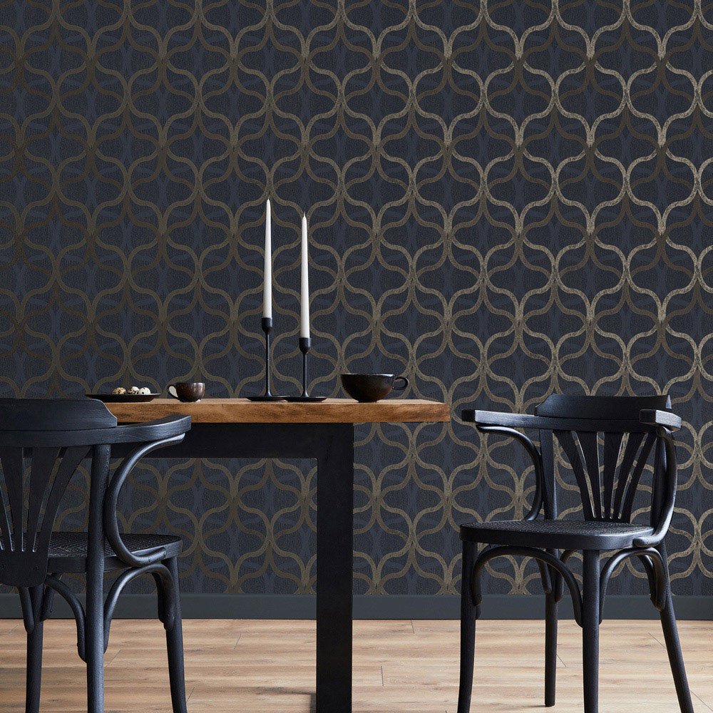 Boutique Refine Geo Navy Wallpaper Image 3