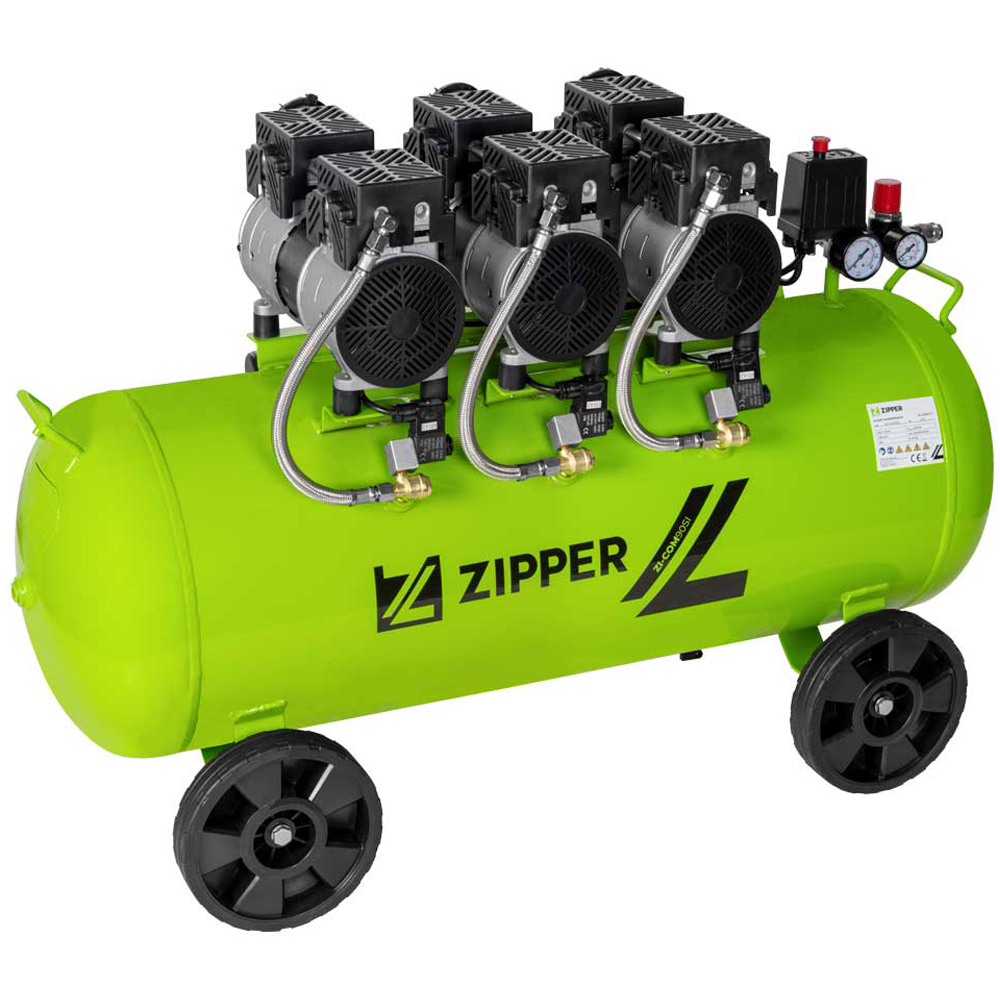 Zipper ZI-COM90SI 230V Silent Air Compressor 90L Image 1
