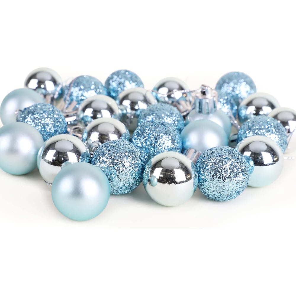 Shatchi 3cm Light Blue Shatterproof Christmas Baubles 12 Pack Image 4