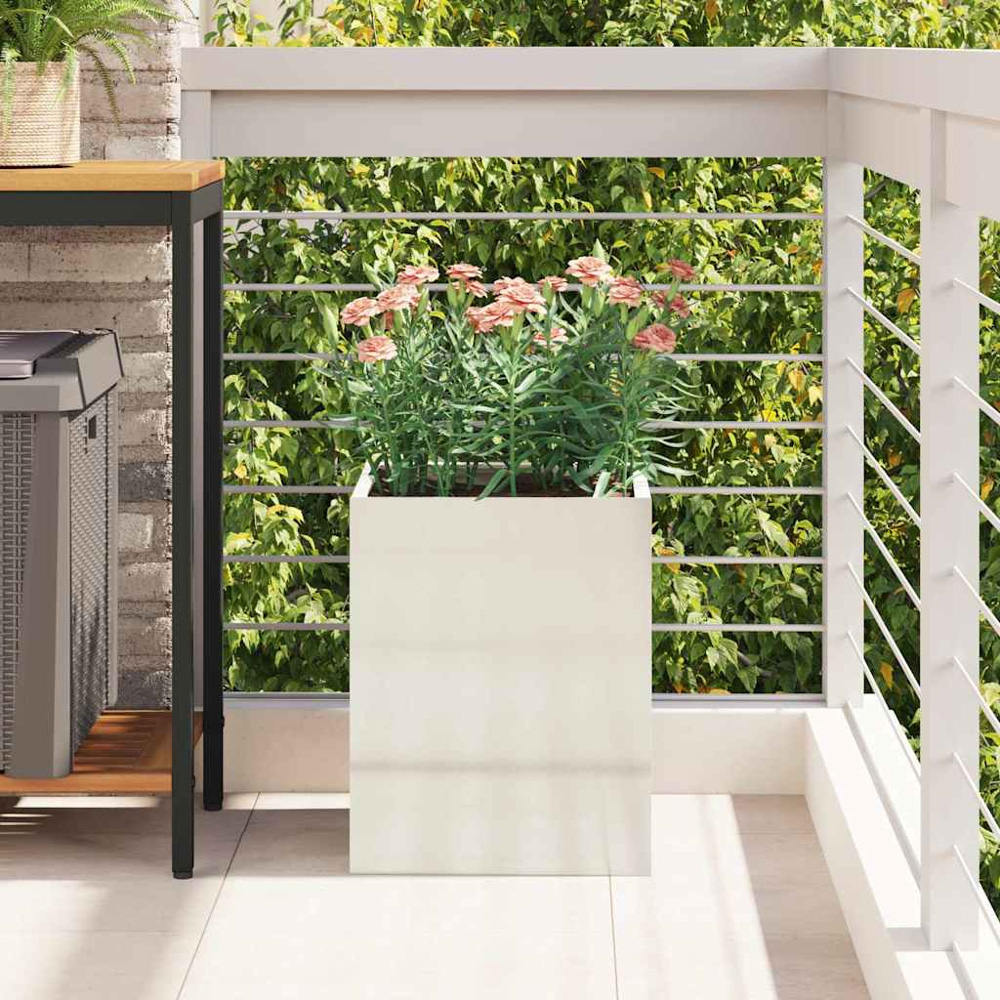 vidaXL Silver Galvanised Steel Garden Planter 40 x 32 x 32cm Image 2