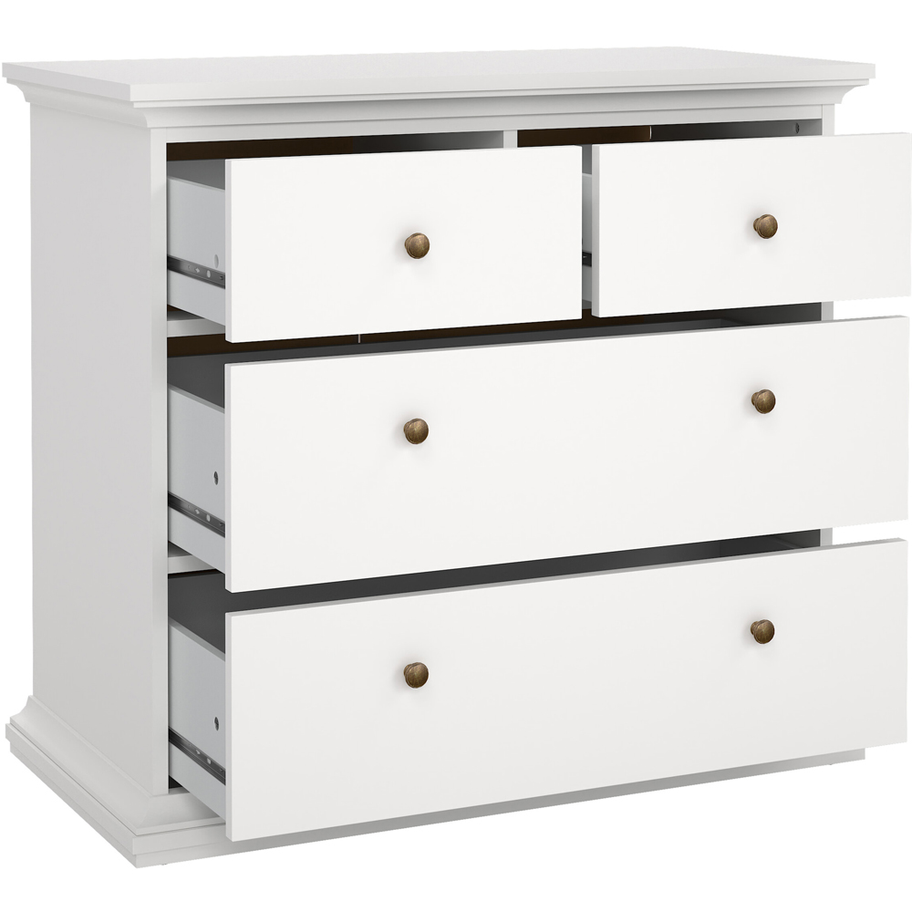 Florence Paris 4 Drawer White Chest of Drawers Image 5