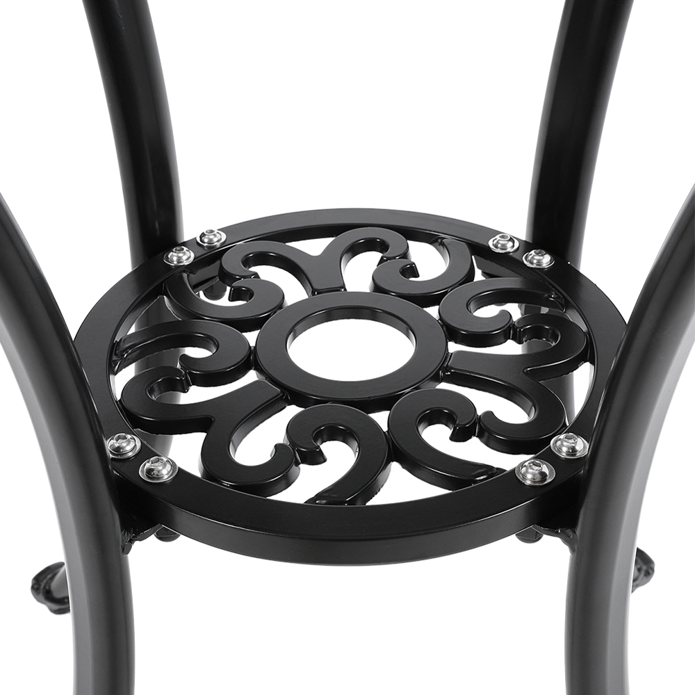 Living and Home Vintage Cast Aluminium Round Bistro Table with Parasol Hole Image 6