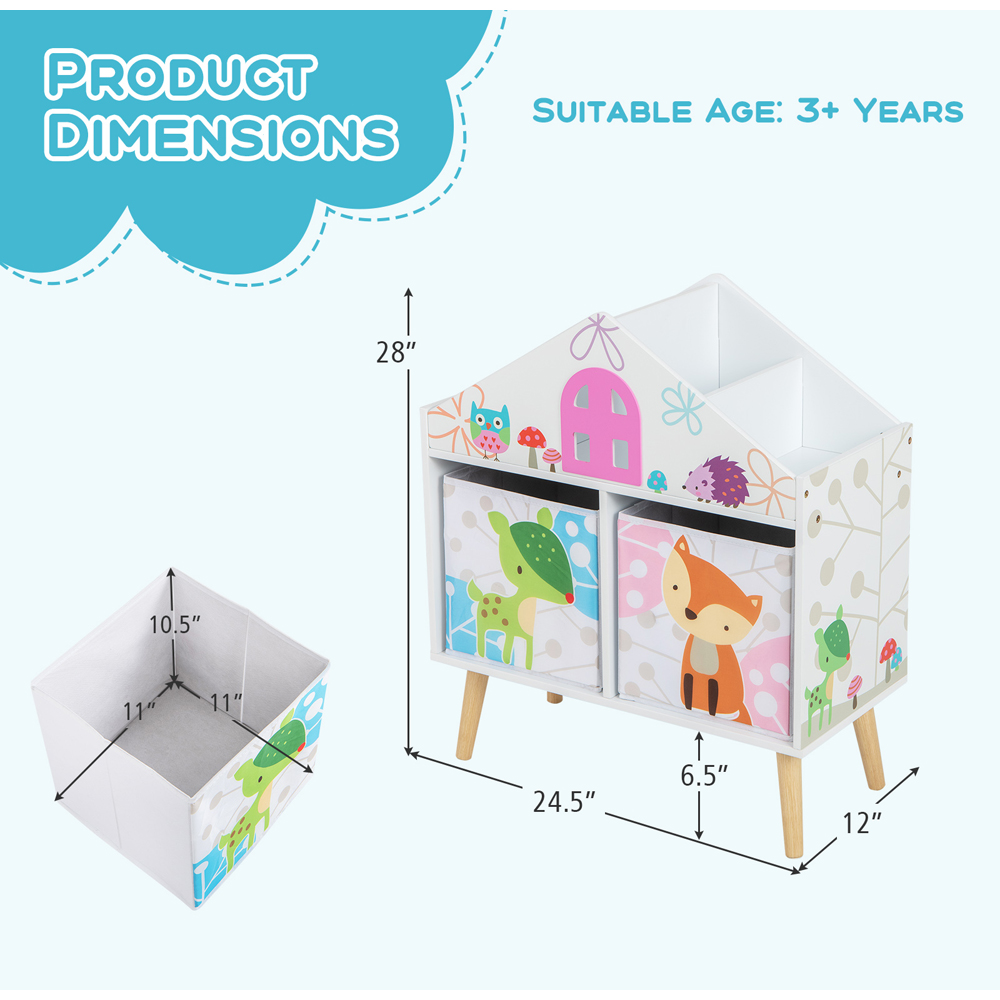 Costway 2 Shelf White House Shaped Bookshelf Image 8