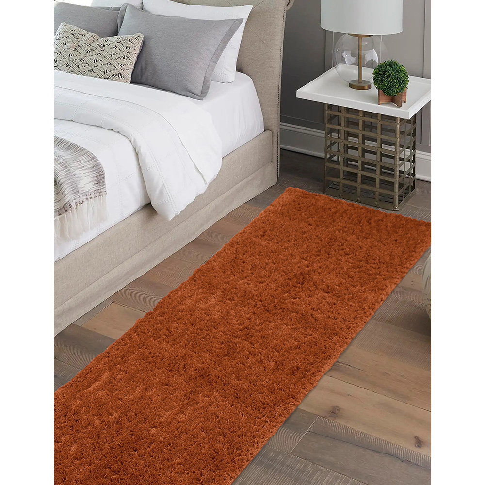 Homemaker Terracotta Snug Plain Shaggy Rug 60 x 110cm Image 5