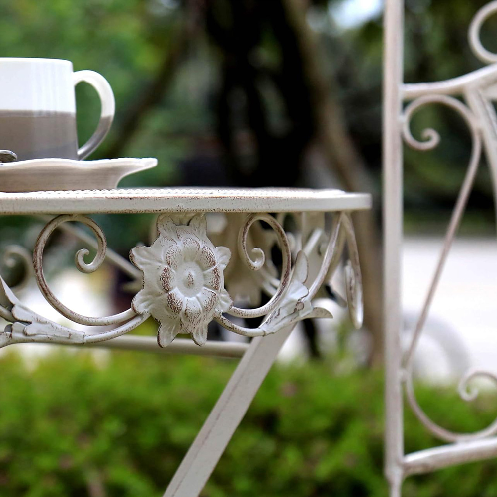 Glamhaus Seville 2 Seater Bistro Set Antique Cream Image 4