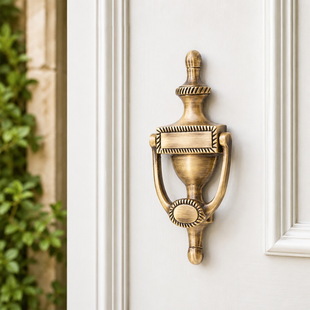 Spira Brass Antique Brass Georgian Door Knocker Image 2