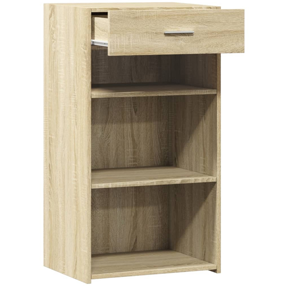 vidaXL Single Drawer 3 Shelf Sonoma Oak Sideboard Image 7