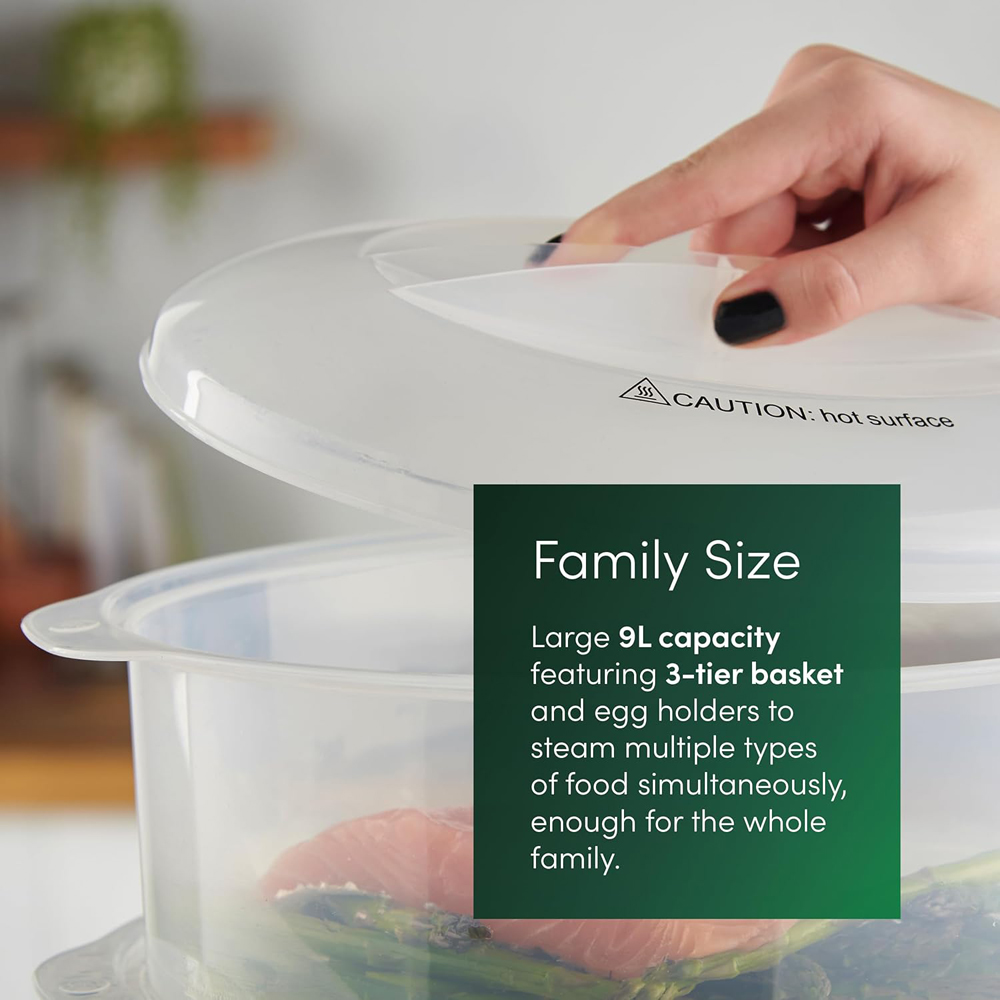 Emperial EM-5148 3 Tier 9L Removable Basket Electric Vegetable Steamer with Rice Bowl Image 2