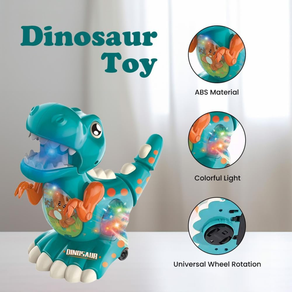 Alivio Kids Blue Crawling Walking Dinosaur Baby Toy with Musical Lights Image 4