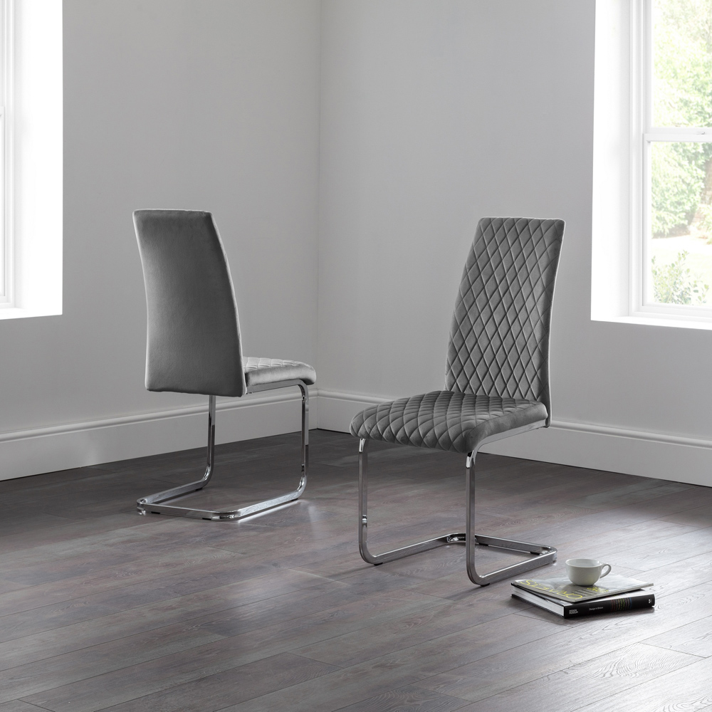 Julian Bowen Calabria Set of 4 Grey Dining Chair Image 9