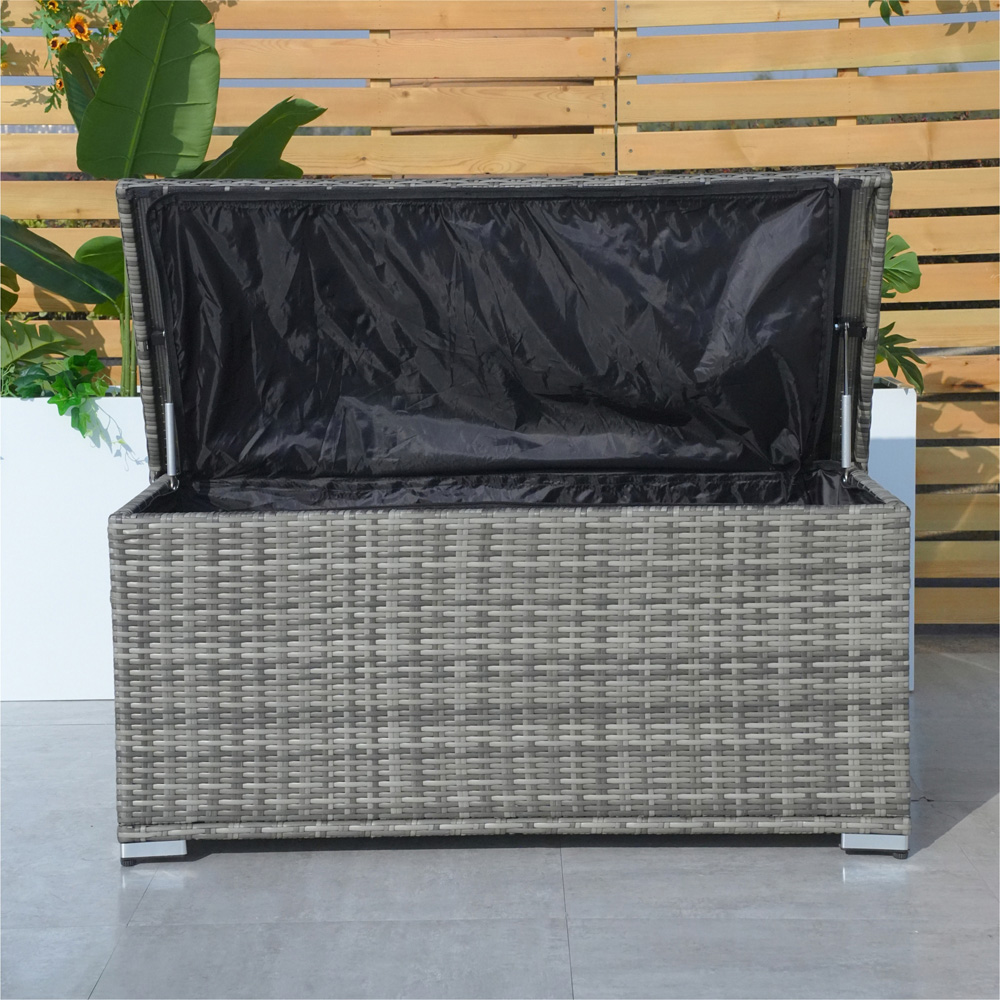 Direct Wicker 243L Grey Garden Rattan Storage Box Image 3
