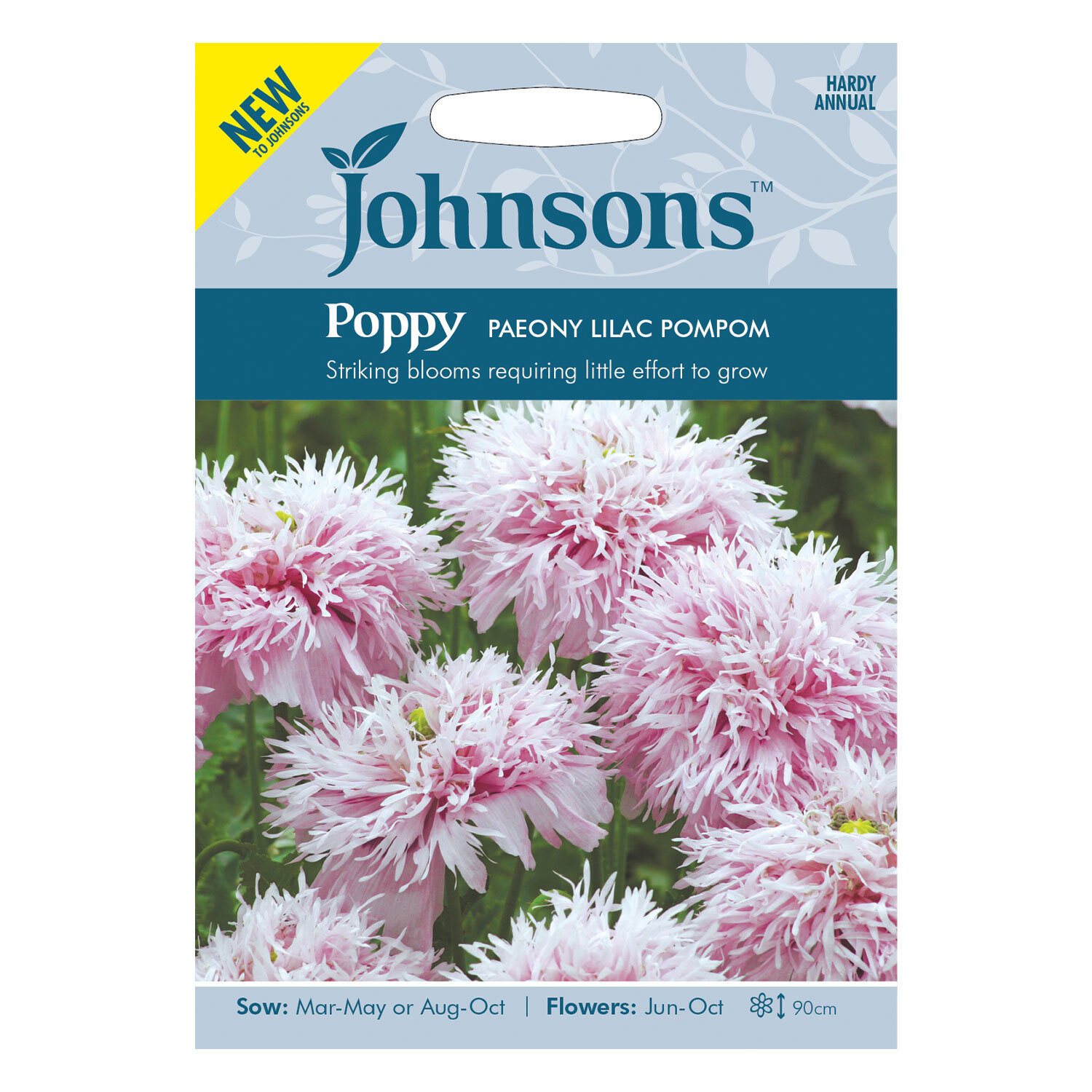 Johnsons Poppy Paeony Pompom Lilac Flower Seeds Image 2