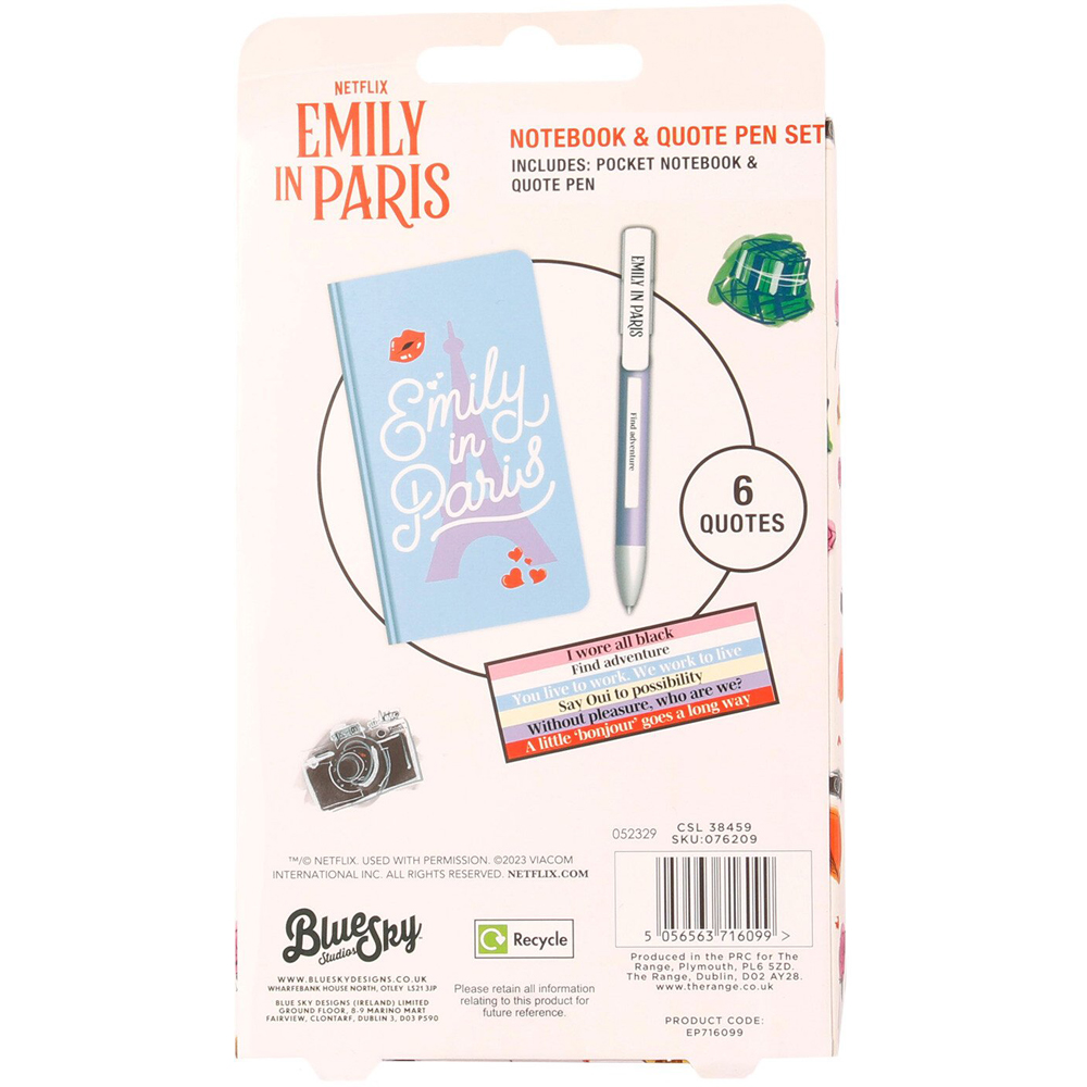 Emily in Paris Slim Notebook and Pen Set - Blue Image 6