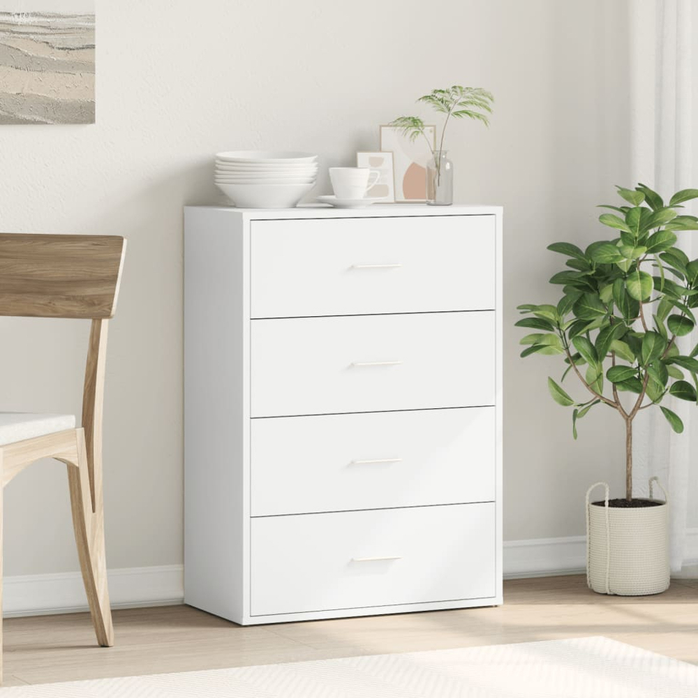 vidaXL 4 Drawer White Sideboard Image 8