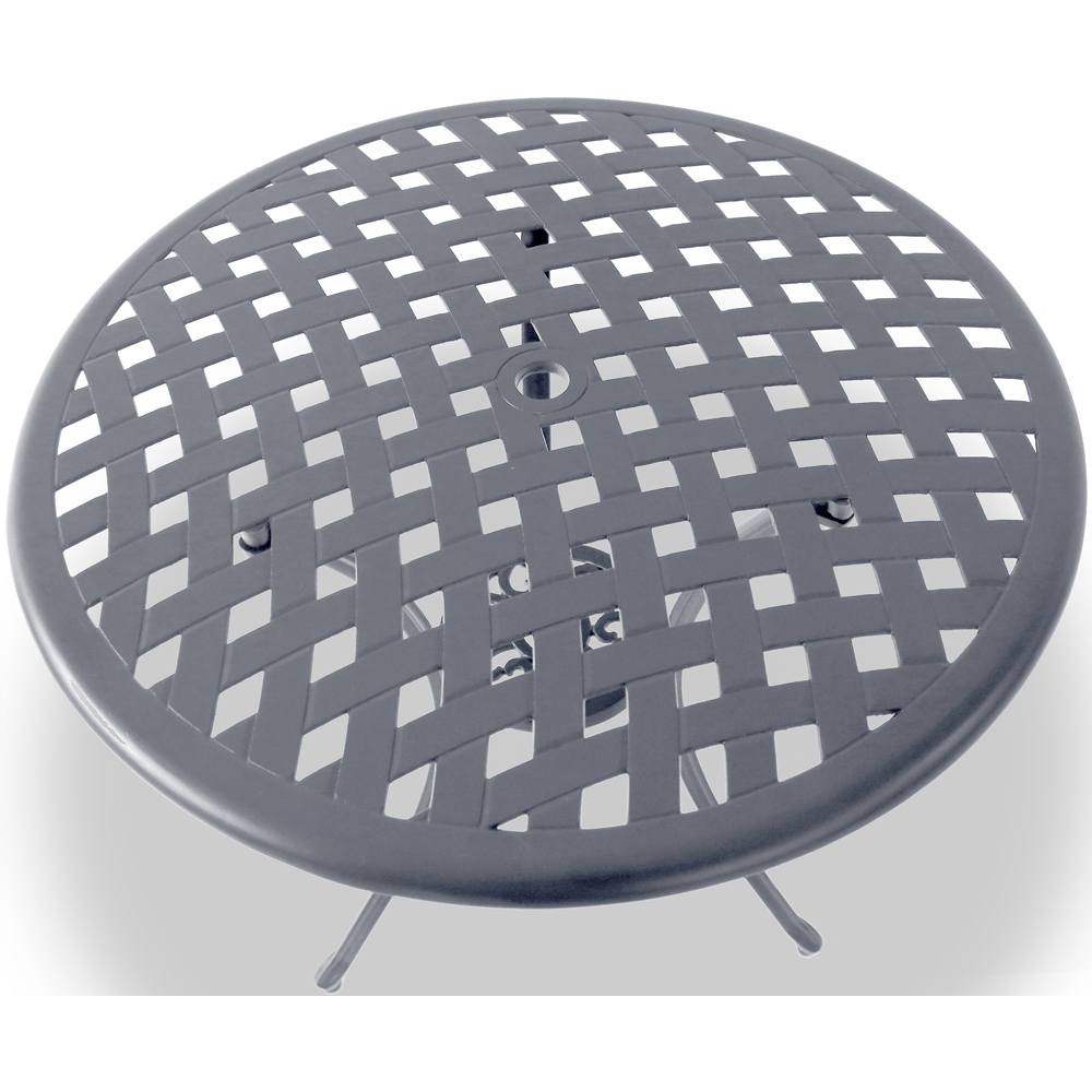 Centurion Oshowa 2 Seater Grey Round Garden Bistro Table with Parasol Hole Image 4