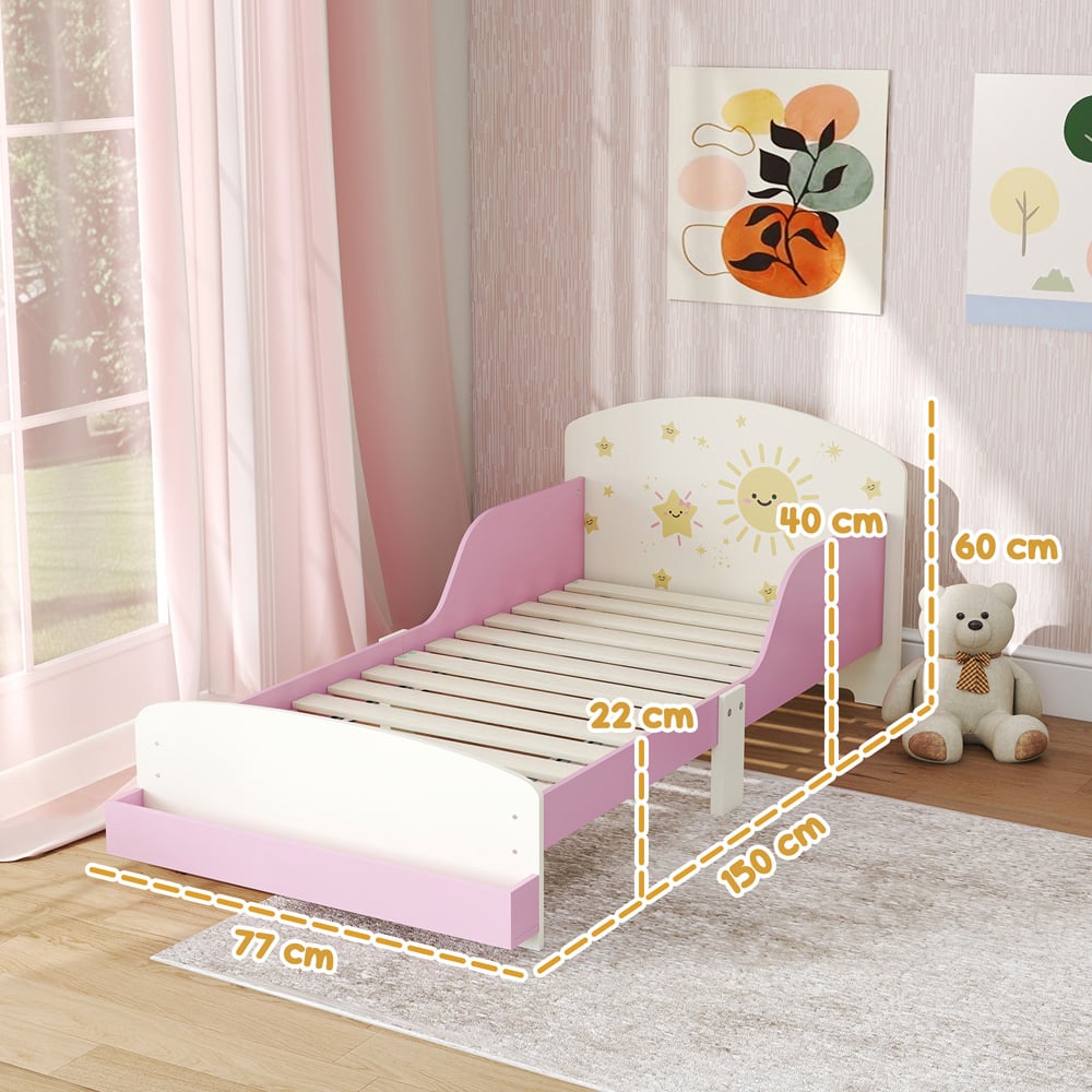AIYAPLAY Sun Themed Pink Kids Storage Bed Frame Image 9