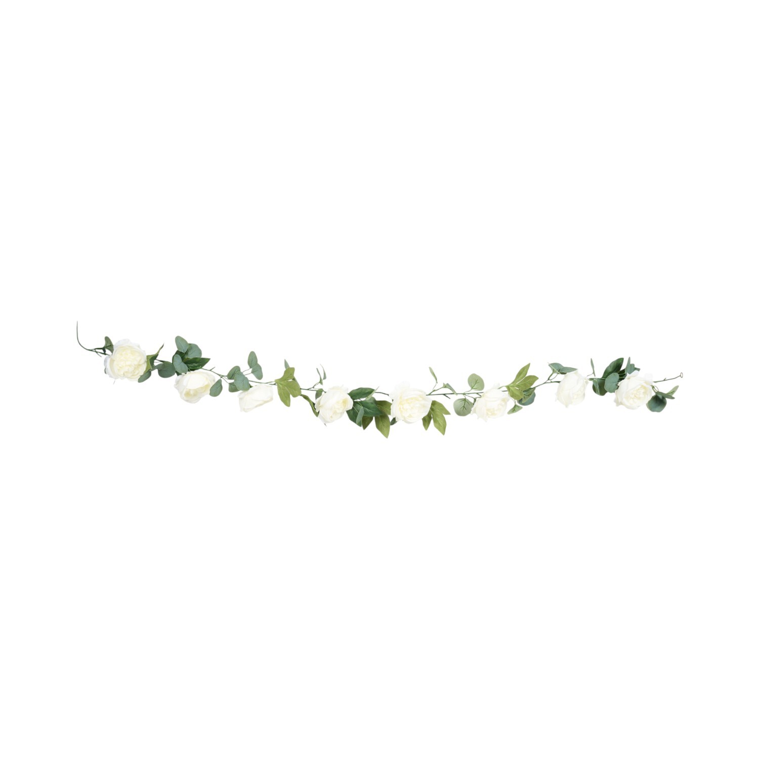 Artificial Big Rose Garland Ivory Image 1
