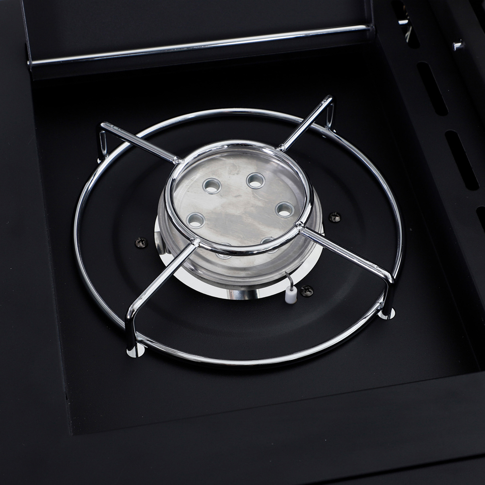 Outsunny Deluxe Black 4 Burner Gas BBQ Grill with Side Burner Image 3