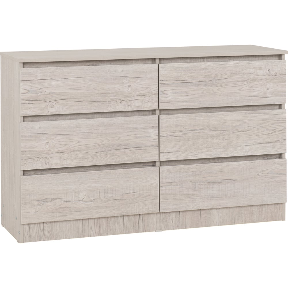 Seconique Malvern 6 Drawer Urban Snow Chest of Drawers Image 2