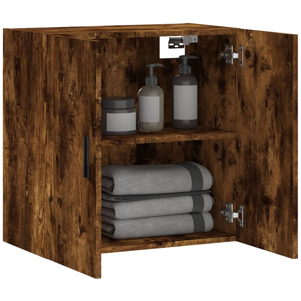vidaXL 2 Door Smoked Oak Wall Cabinet Image 4