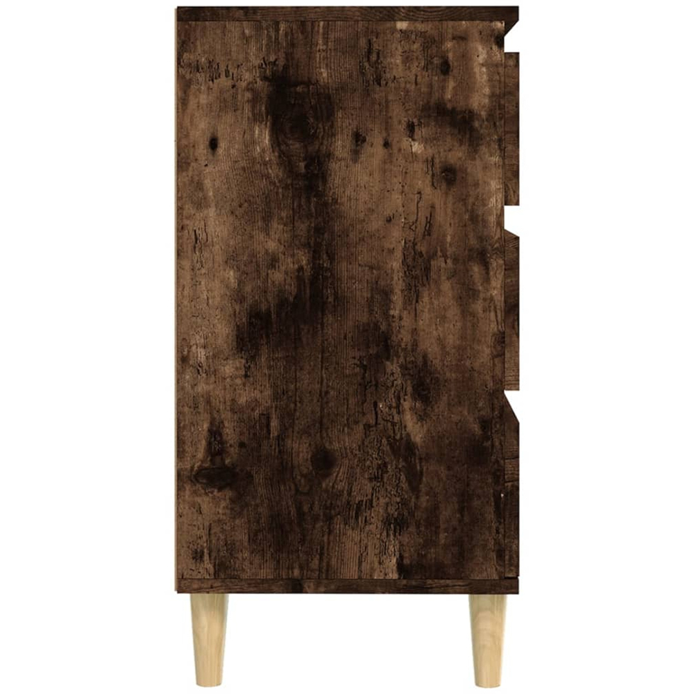 vidaXL 3 Drawer Smoked Oak Sideboard with Wooden Legs Image 8