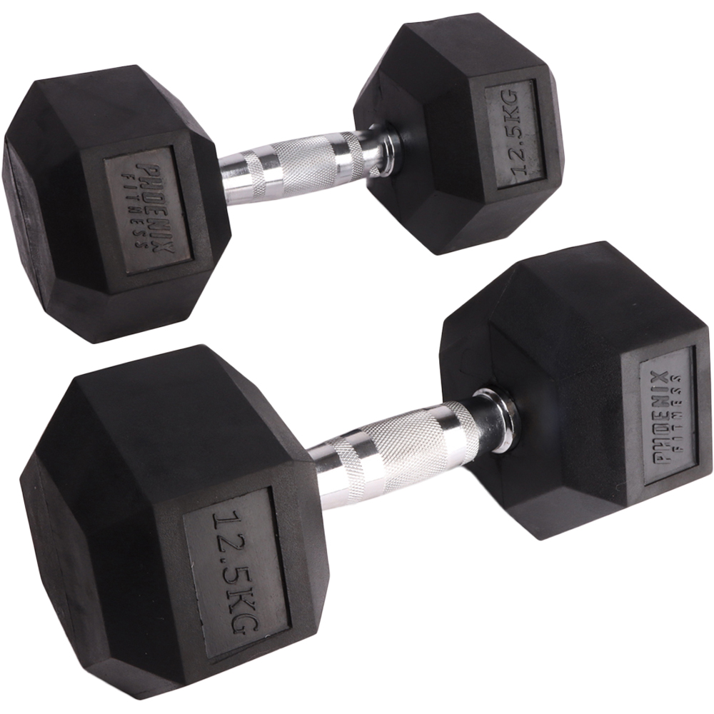 Phoenix Hexagonal Dumbbell Pair 12.5kg Image 1