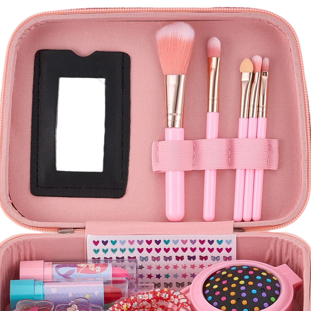 H&O Direct Kids 24 Piece Washable Pretend Makeup Kit with Mermaid Case Image 4