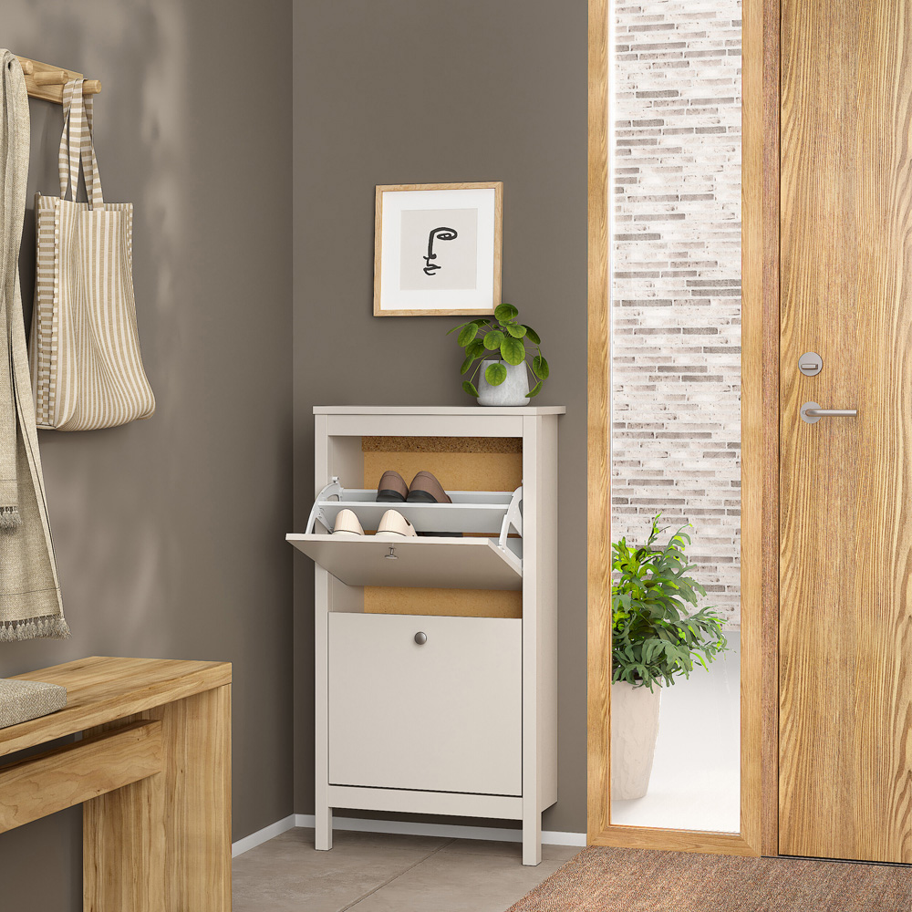 Florence Madrid 2 Flip Door Cashmere Shoe Cabinet Image 6